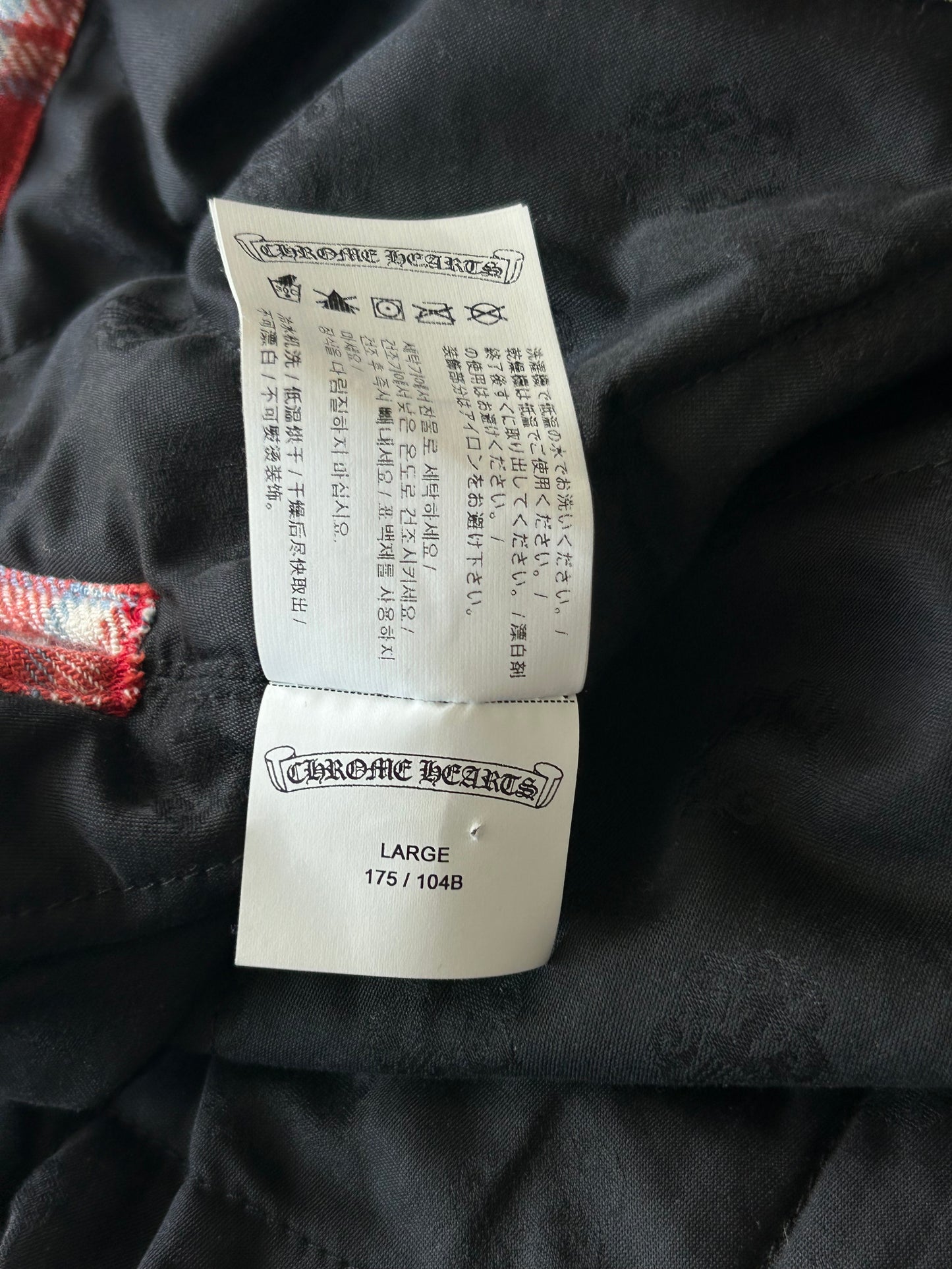 Chrome Hearts Red Checkered Padded Flannel Jacket