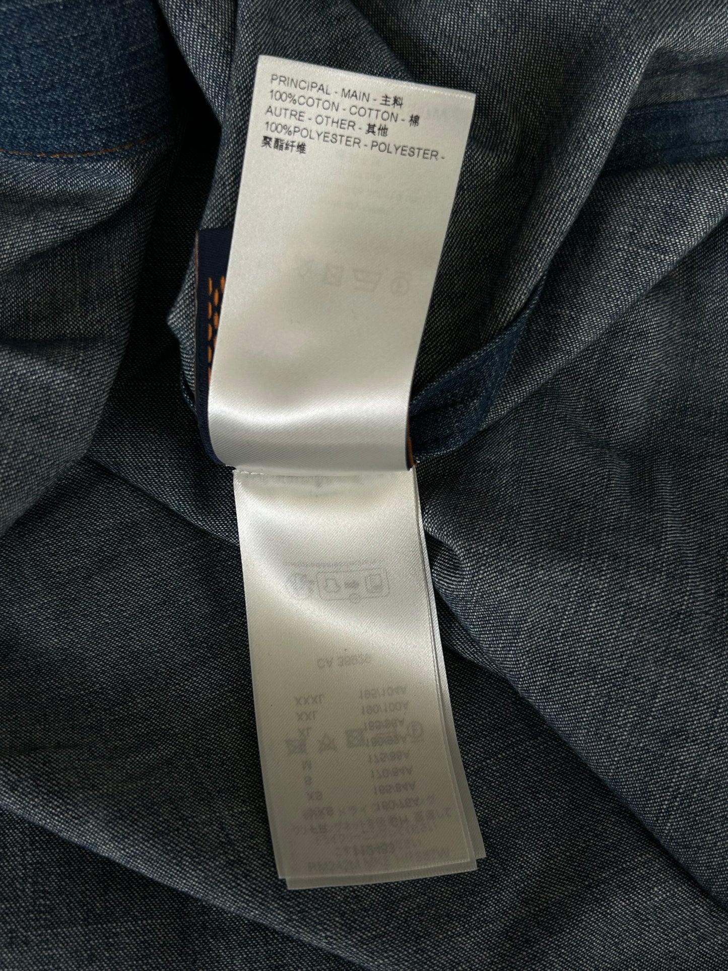 Louis Vuitton Blue & Gold Embroidered Denim Shirt