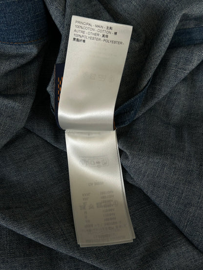 Louis Vuitton Blue & Gold Embroidered Denim Shirt