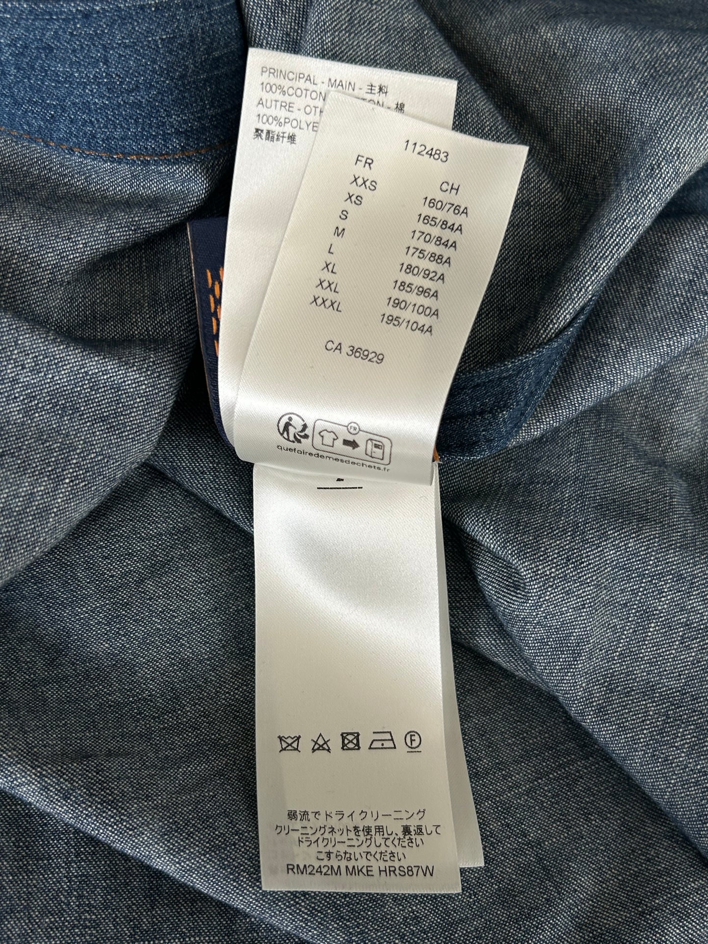 Louis Vuitton Blue & Gold Embroidered Denim Shirt