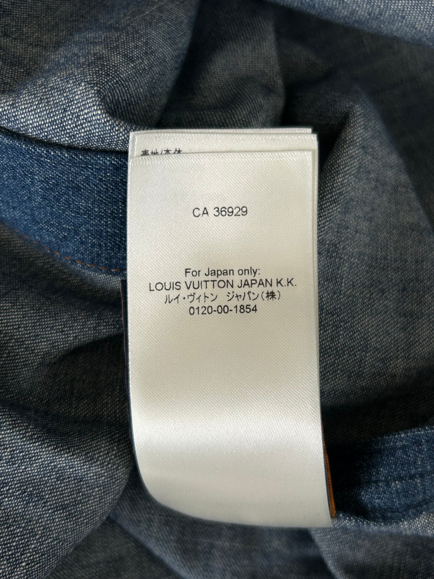 Louis Vuitton Blue & Gold Embroidered Denim Shirt