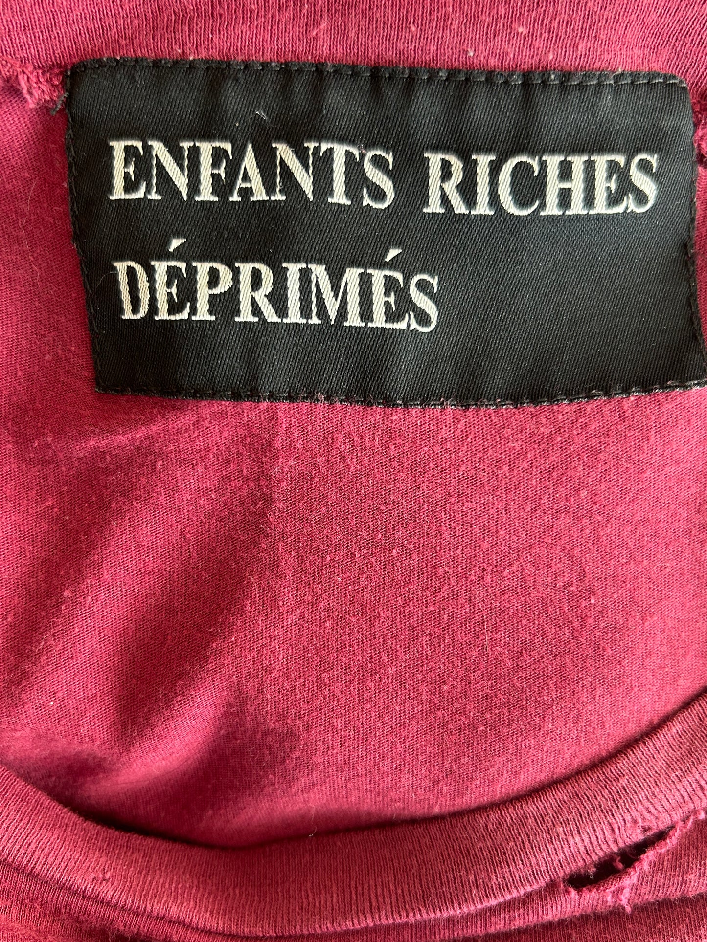 Enfants Riches Deprimes Red & Black Distressed Classic Logo T-Shirt