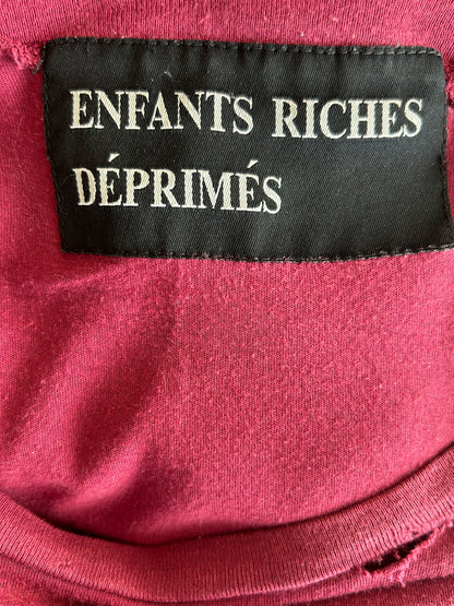 Enfants Riches Deprimes Red & Black Distressed Classic Logo T-Shirt