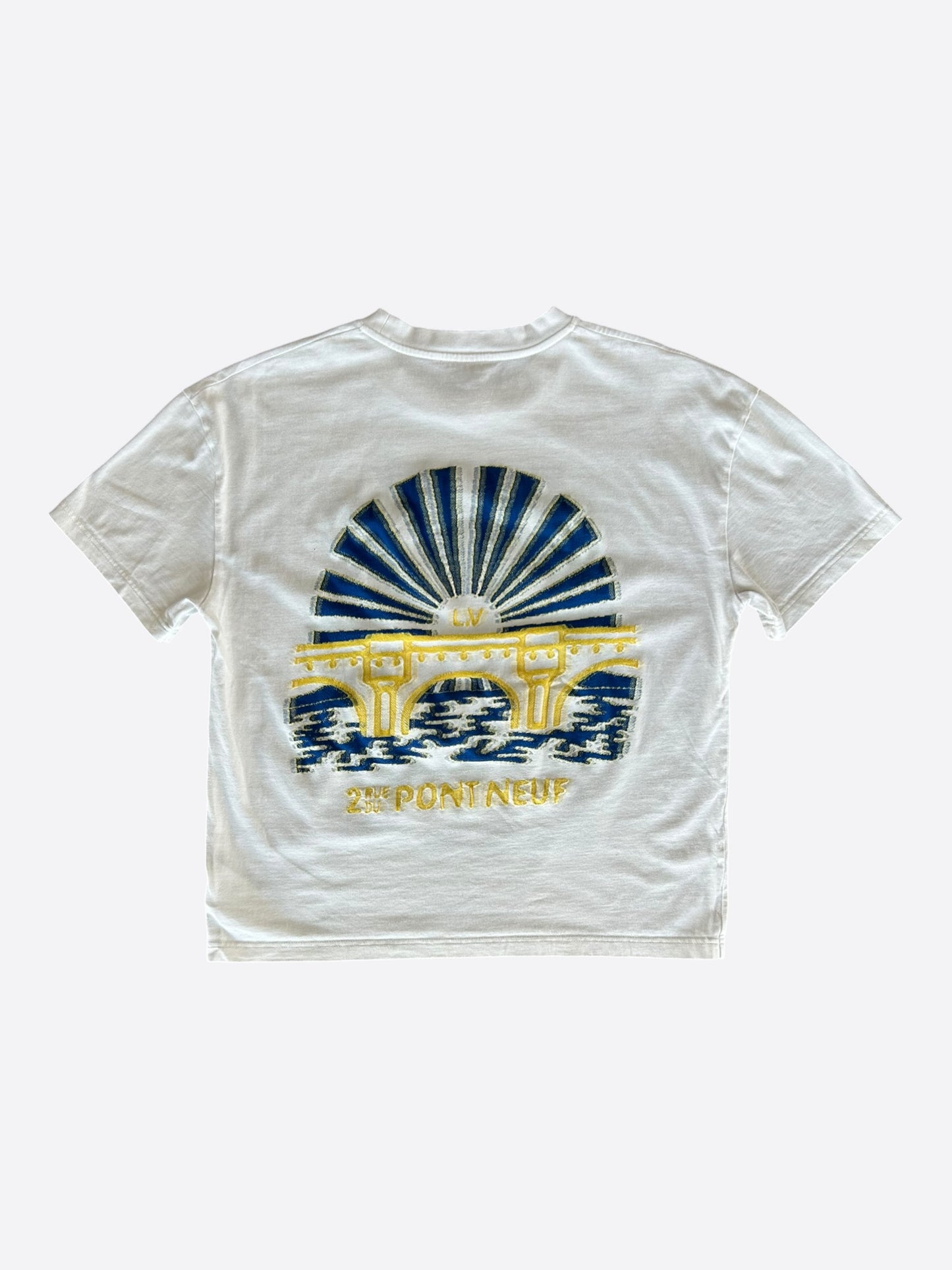 Louis Vuitton White Rue Du Pont Neuf Graphic Intarsia T-Shirt