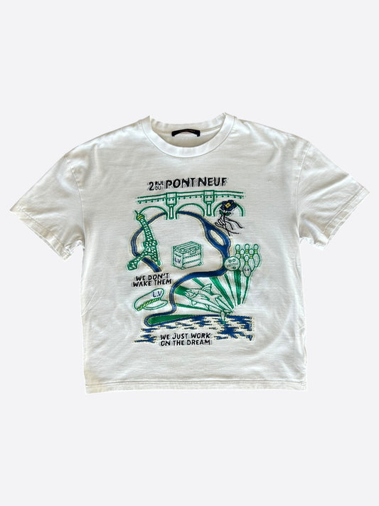 Louis Vuitton White Rue Du Pont Neuf Graphic Intarsia T-Shirt