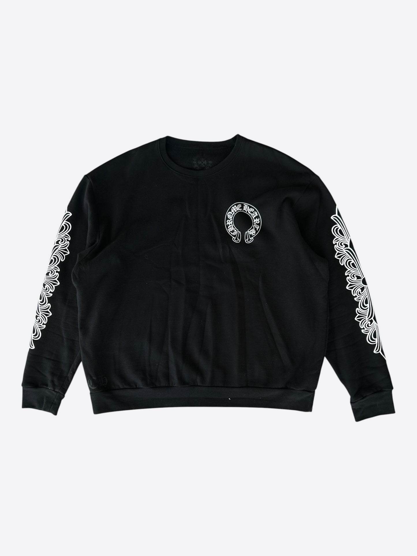 Chrome Hearts Black & White Horseshoe Logo Sweater