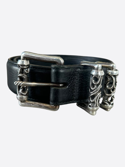 Chrome Hearts Black & Silver Roller Belt