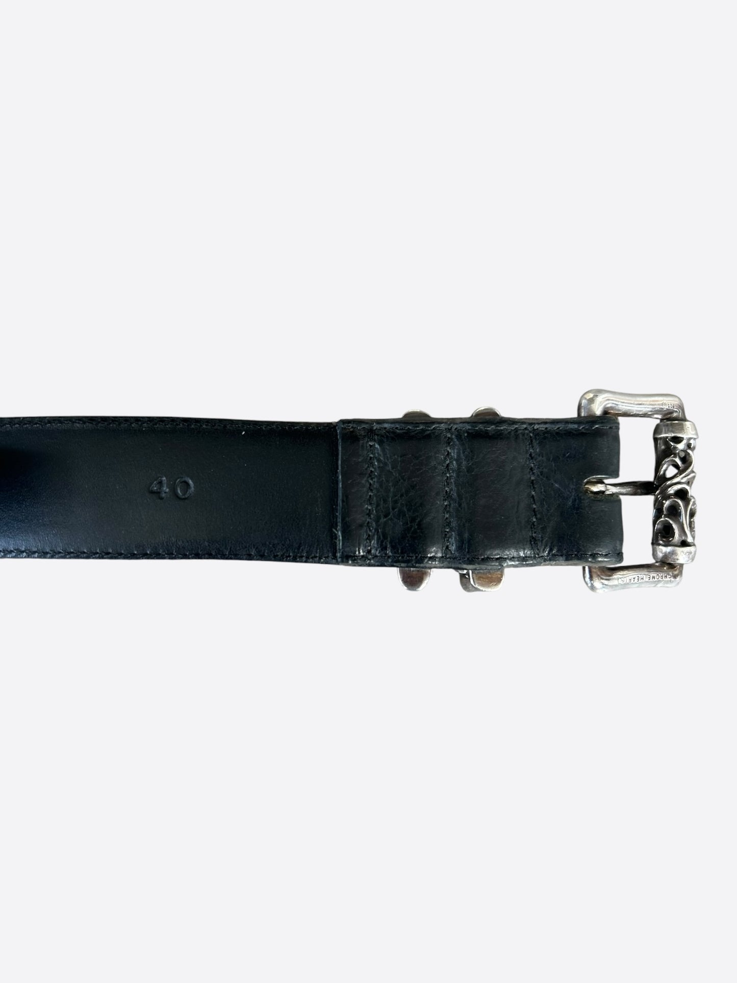 Chrome Hearts Black & Silver Roller Belt