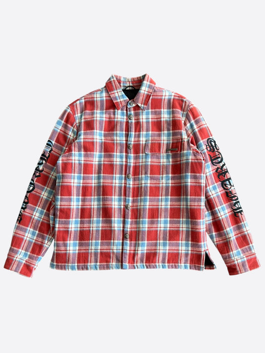 Chrome Hearts Red Checkered Padded Flannel Jacket