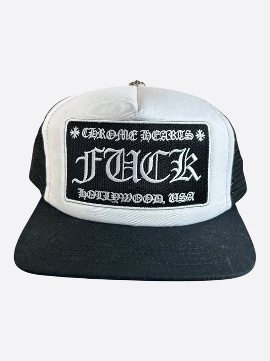 Chrome Hearts Black & White F**K Trucker Hat