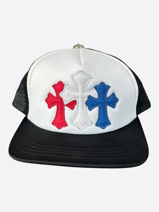 Chrome Hearts Black USA Triple Cross Patch Hat