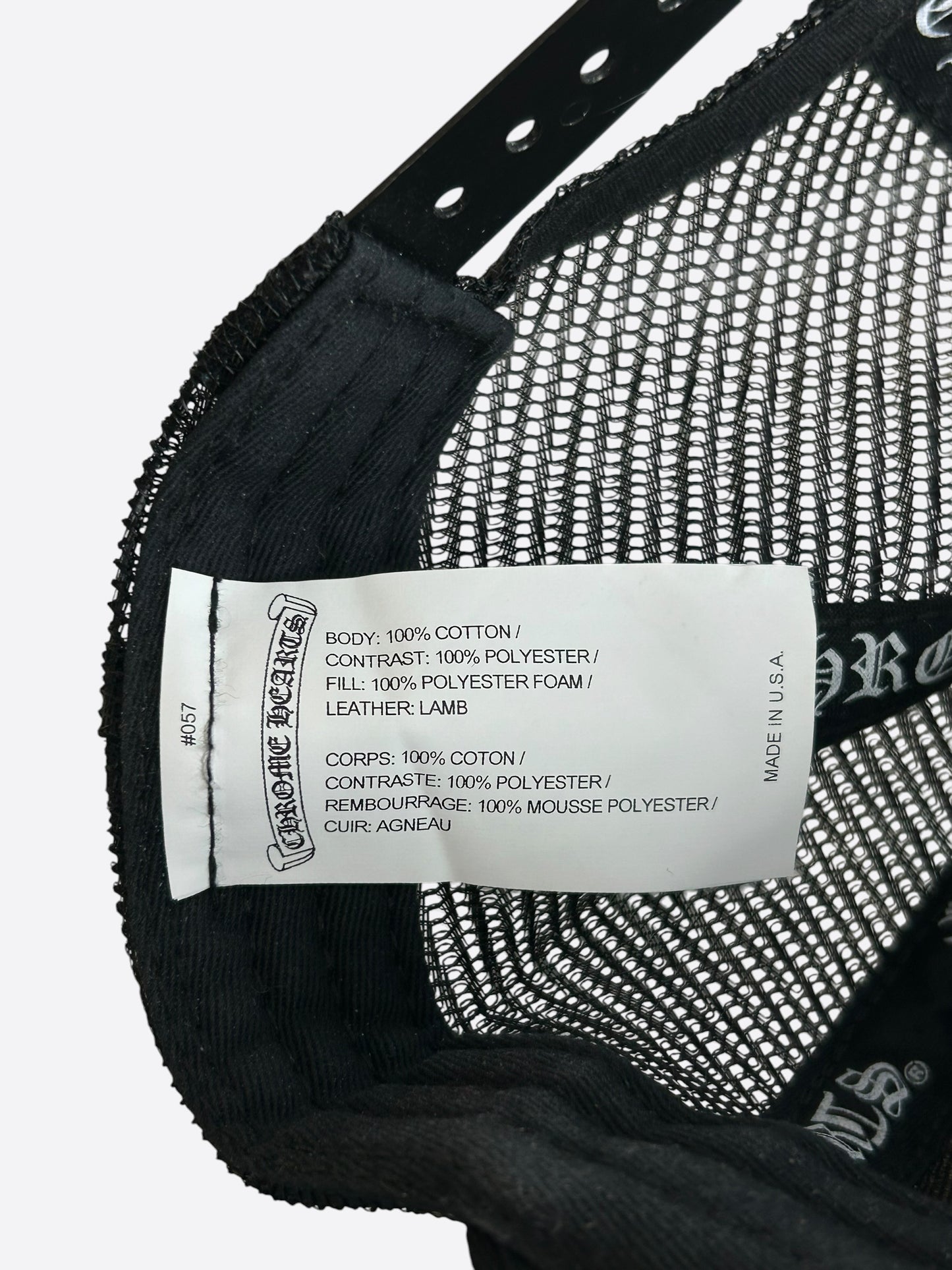 Chrome Hearts Black & White Triple Cross Patch Trucker Hat
