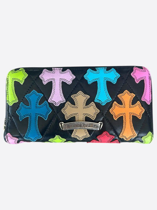 Chrome Hearts Black Multicolor Cross Patch Wallet