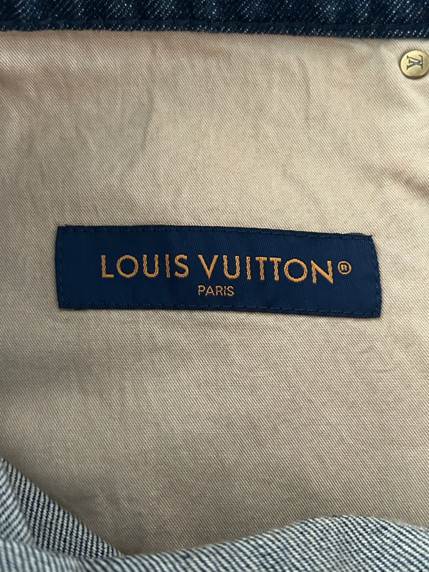 Louis Vuitton Blue Monogram Carpenter Denim Shorts