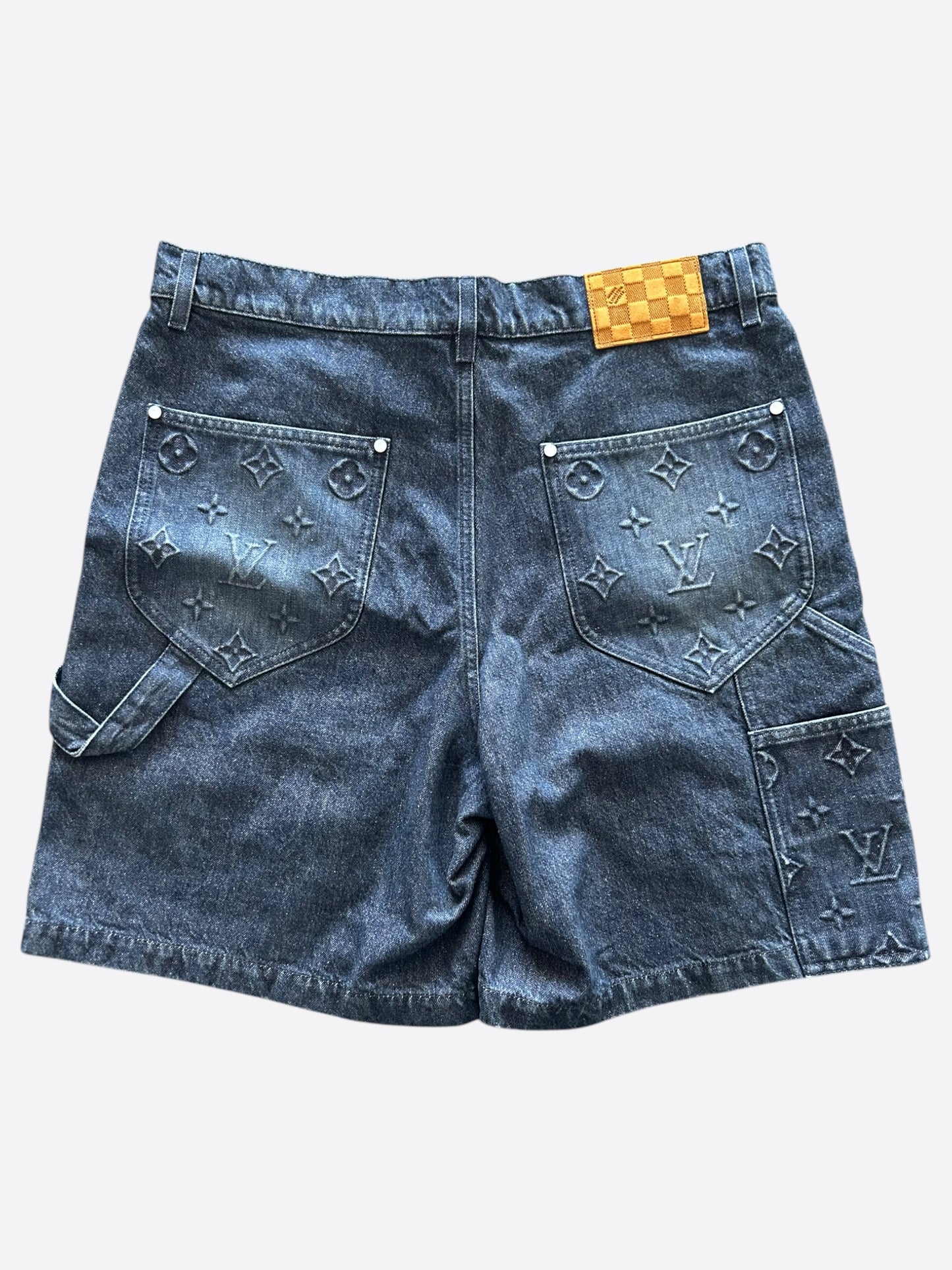 Louis Vuitton Blue Monogram Carpenter Denim Shorts