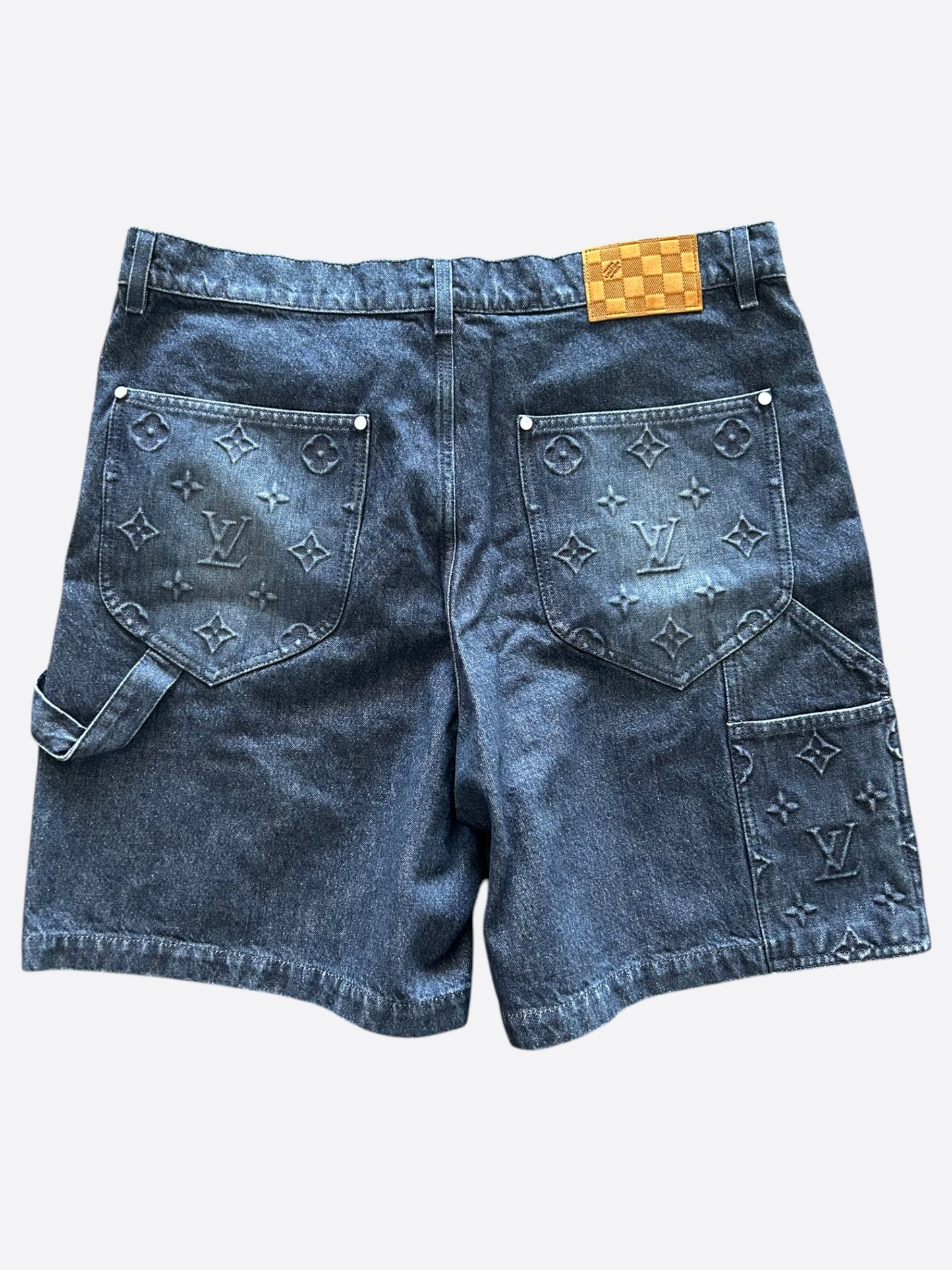 Louis Vuitton Blue Monogram Carpenter Denim Shorts
