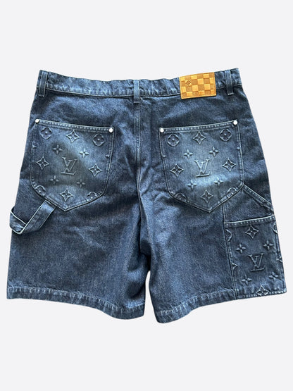 Louis Vuitton Blue Monogram Carpenter Denim Shorts