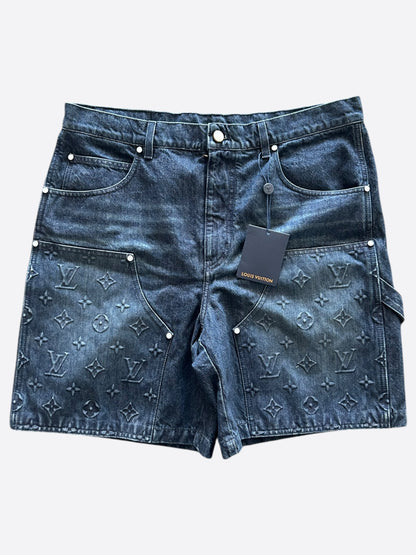 Louis Vuitton Blue Monogram Carpenter Denim Shorts