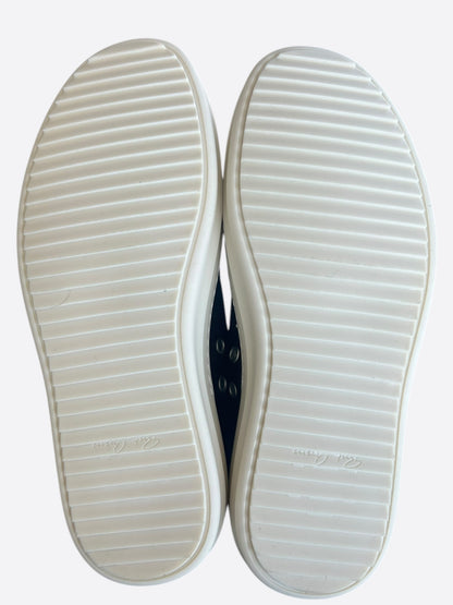 Rick Owens Brown & White Leather Women's Low Top Sneakers