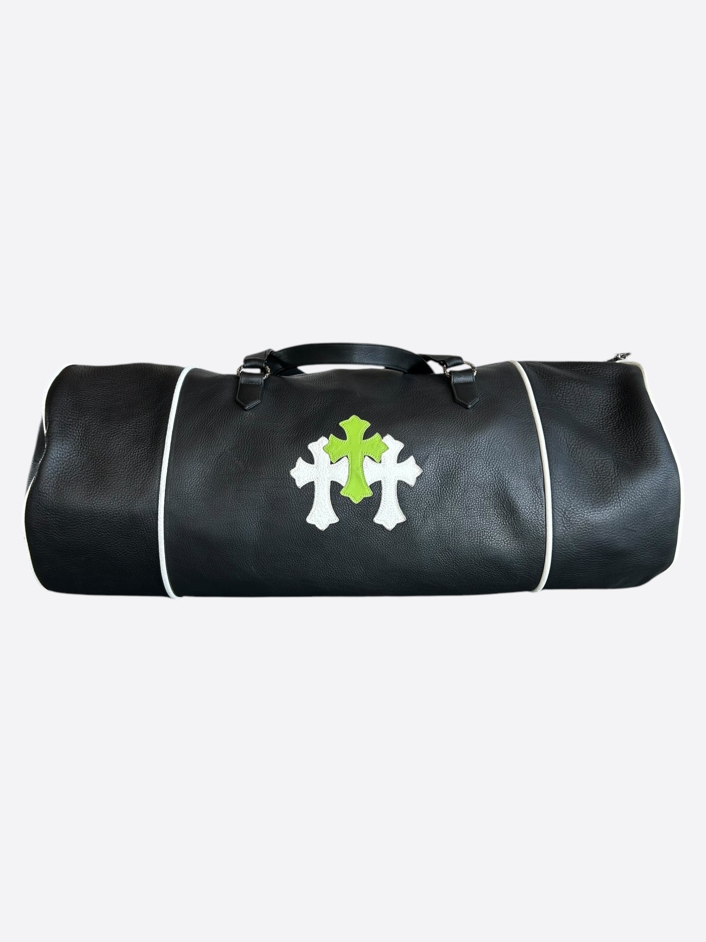 Chrome Hearts Black White & Green Triple Cross Leather Duffel Bag