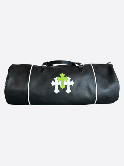 Chrome Hearts Black White & Green Triple Cross Leather Duffel Bag
