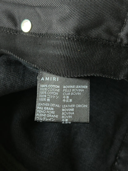 Amiri Faded Black Baroque MA Logo Straight Jeans
