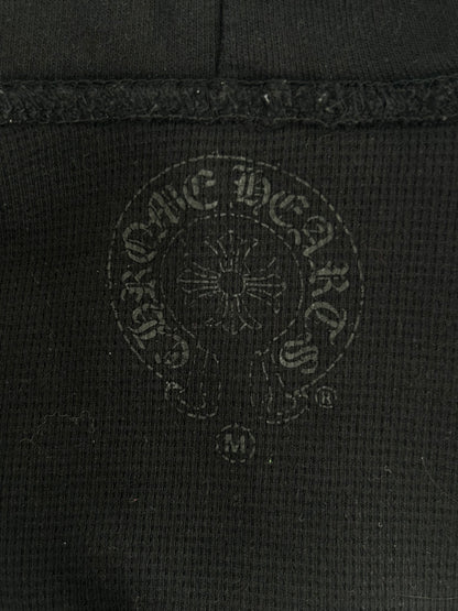 Chrome Hearts Black & White Horseshoe Logo Thermal Zip Up Hoodie