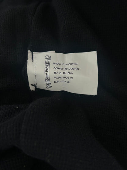 Chrome Hearts Black & White Horseshoe Logo Thermal Zip Up Hoodie