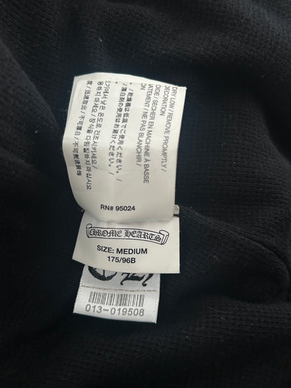 Chrome Hearts Black & White Horseshoe Logo Thermal Zip Up Hoodie