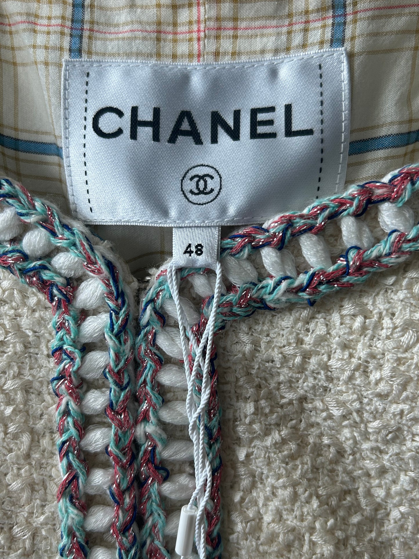 Chanel Beige & Multicolor Tweed Women's Jacket