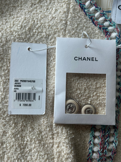 Chanel Beige & Multicolor Tweed Women's Jacket
