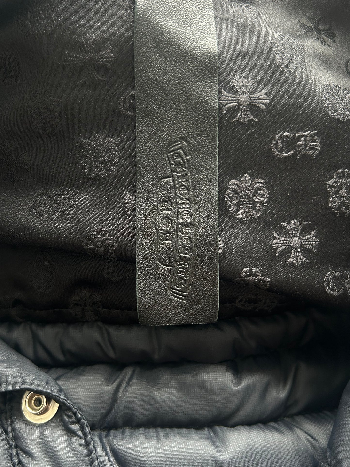 Chrome Hearts Black Cross Patch Puffer Jacket