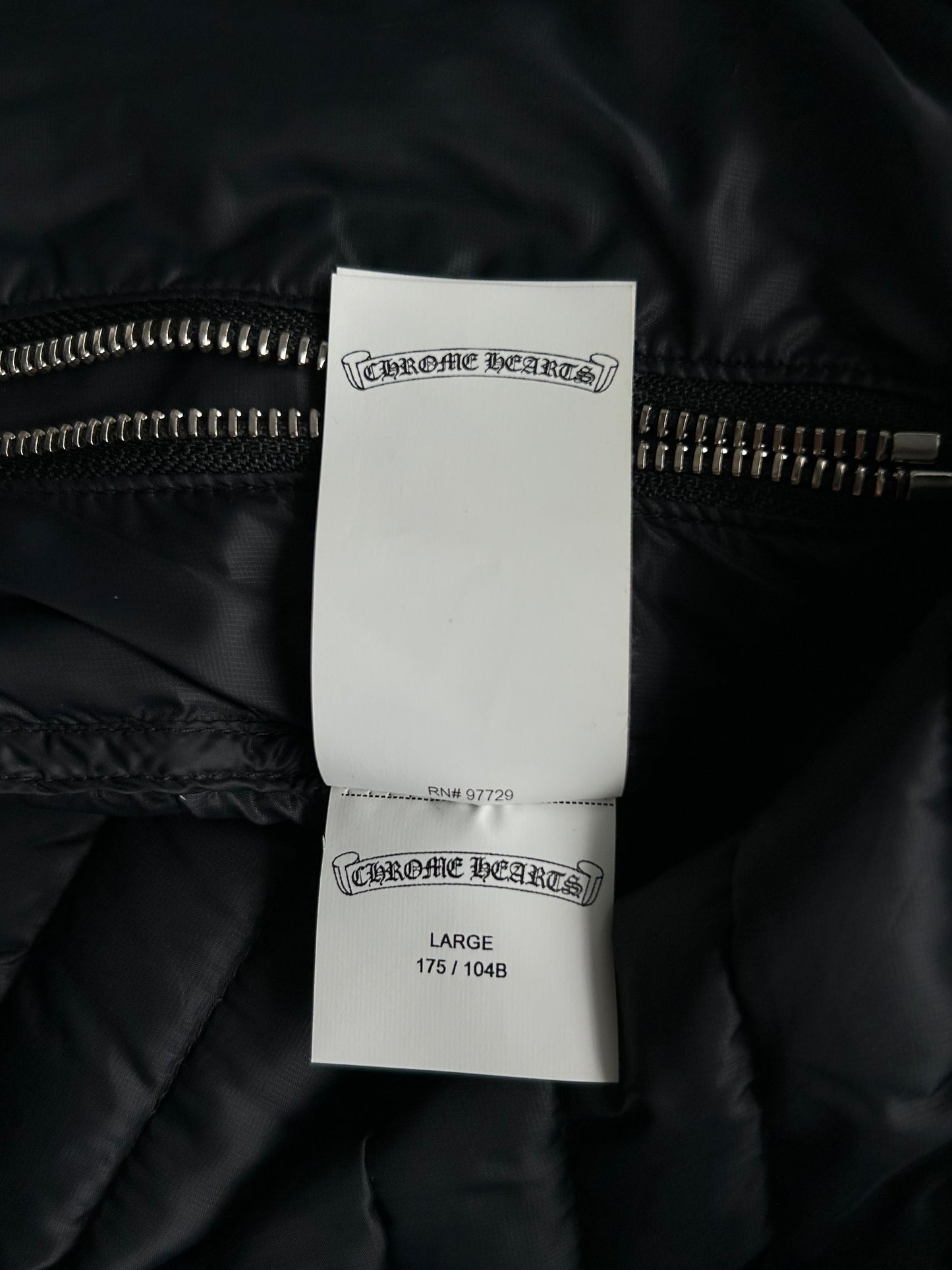 Chrome Hearts Black Cross Patch Puffer Jacket