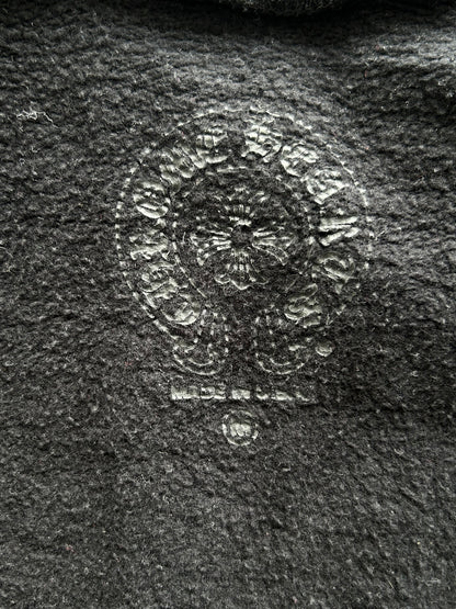 Chrome Hearts Black & White T-Bar Logo Zip Up Hoodie
