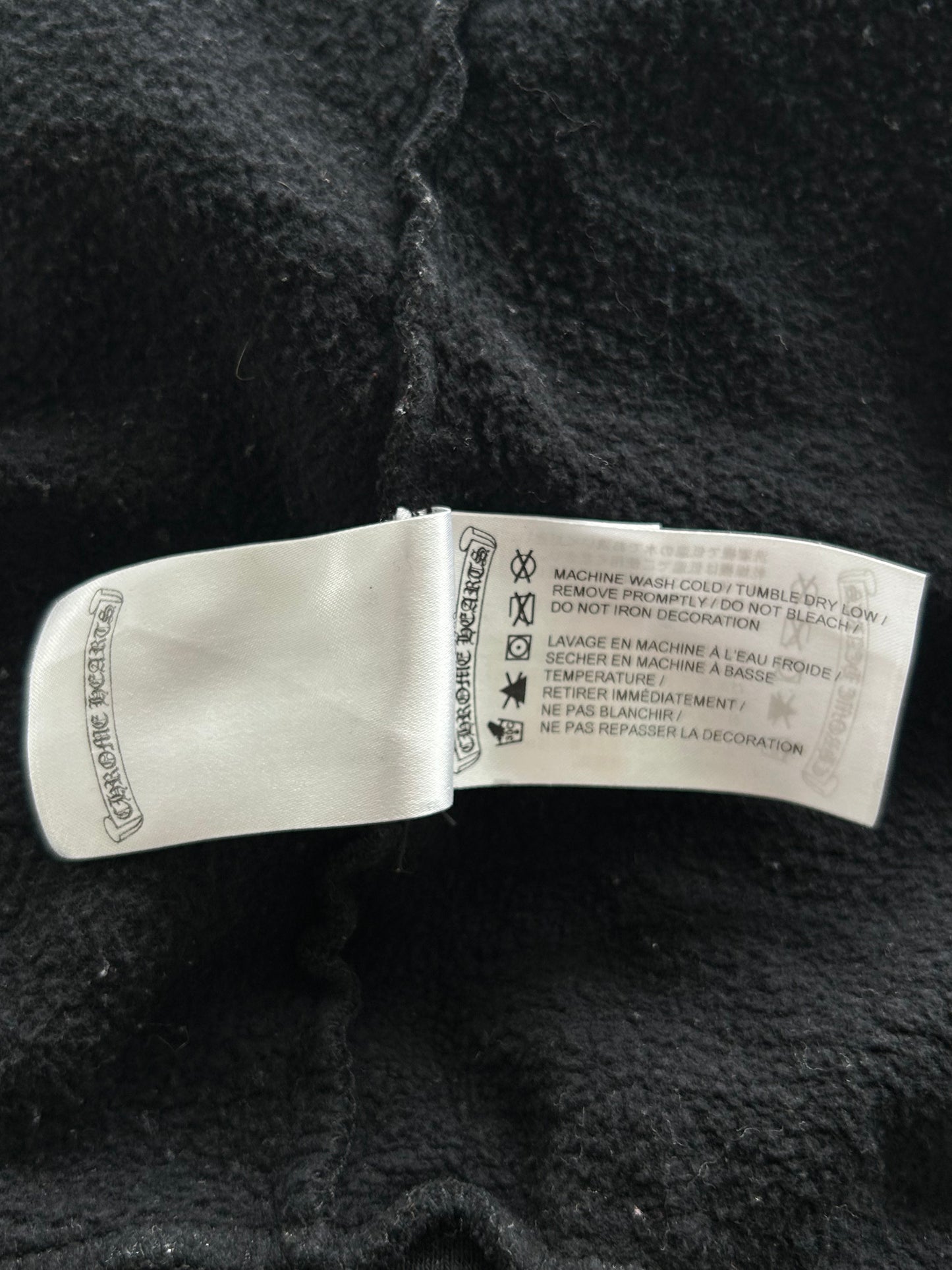 Chrome Hearts Black & White T-Bar Logo Zip Up Hoodie