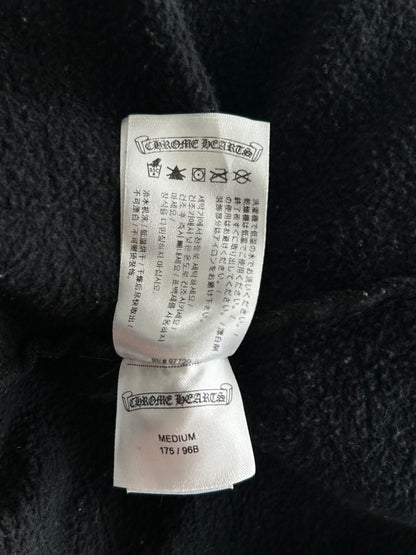 Chrome Hearts Black & White T-Bar Logo Zip Up Hoodie
