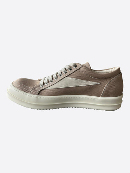 Rick Owens Beige & White Vintage Low Top Sneakers