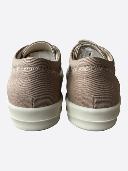 Rick Owens Beige & White Vintage Low Top Sneakers