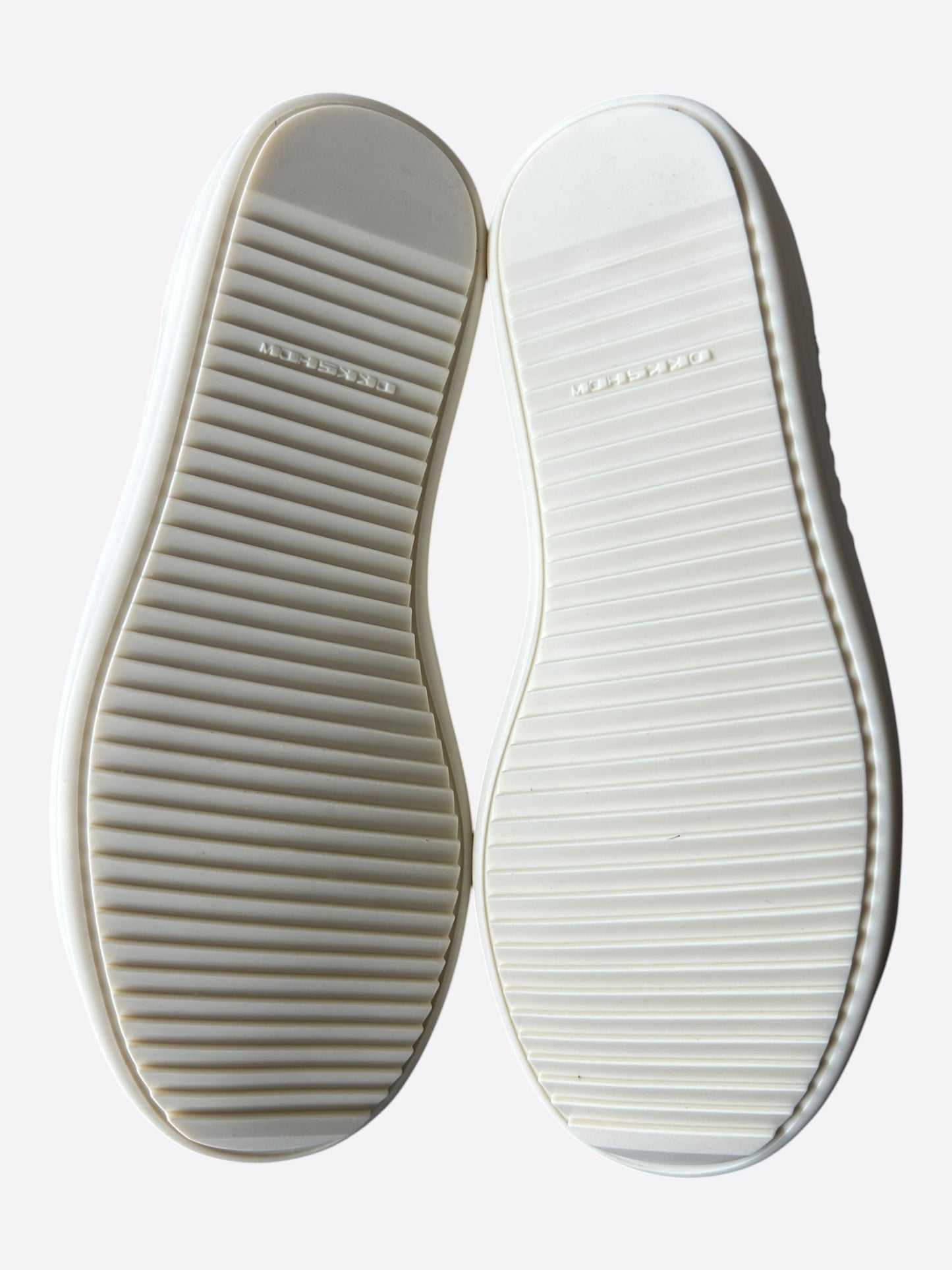 Rick Owens Beige & White Vintage Low Top Sneakers