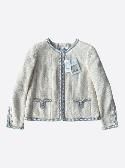 Chanel Beige & Multicolor Tweed Women's Jacket