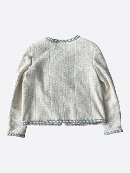 Chanel Beige & Multicolor Tweed Women's Jacket