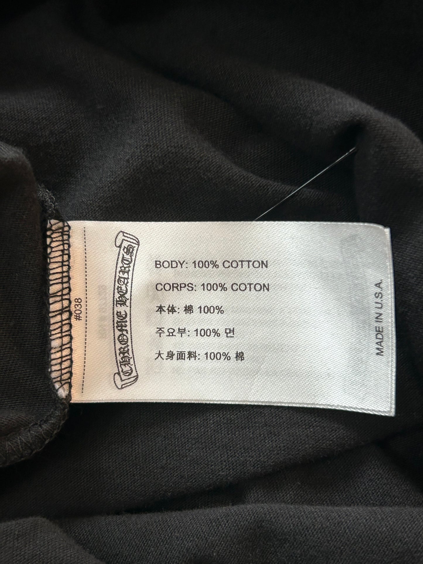 Chrome Hearts Black & White Neck Logo Longsleeve T-Shirt