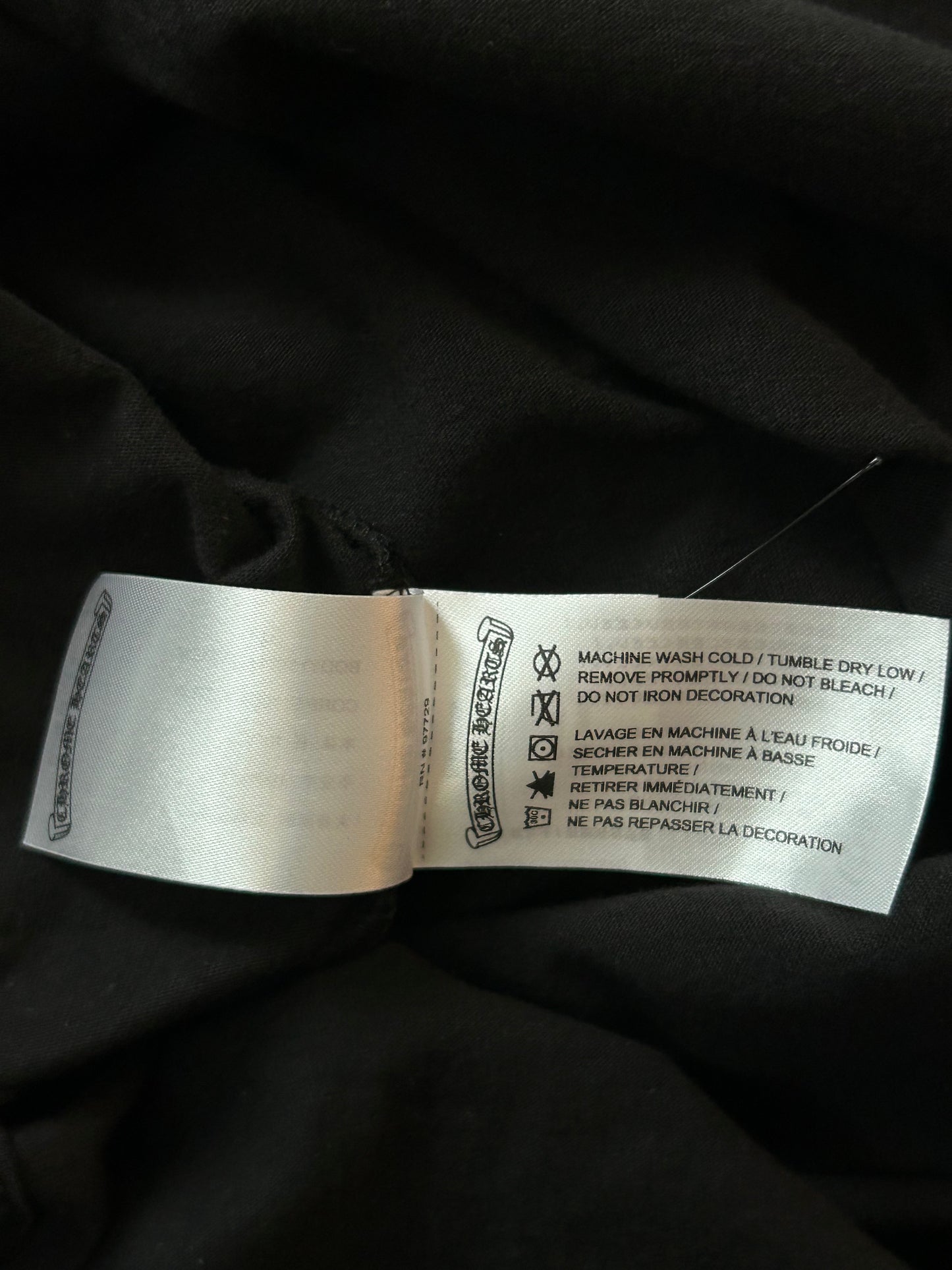 Chrome Hearts Black & White Neck Logo Longsleeve T-Shirt