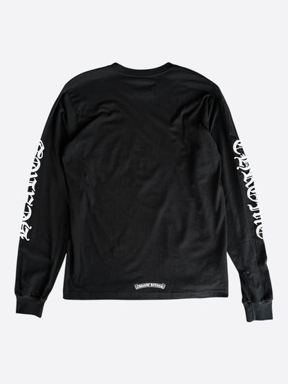 Chrome Hearts Black & White Neck Logo Longsleeve T-Shirt