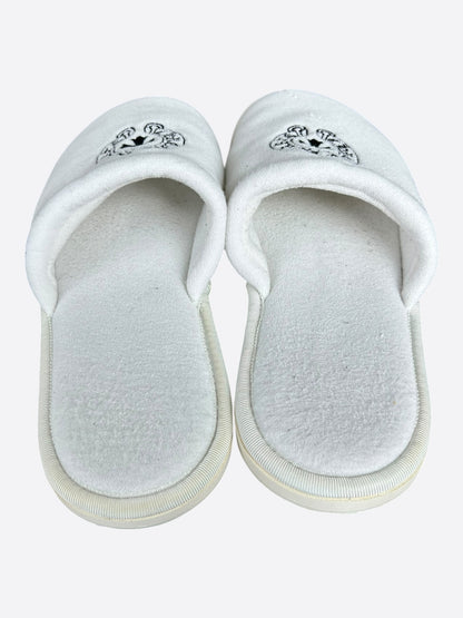 Chrome Hearts White & Black Horseshoe Logo Slippers