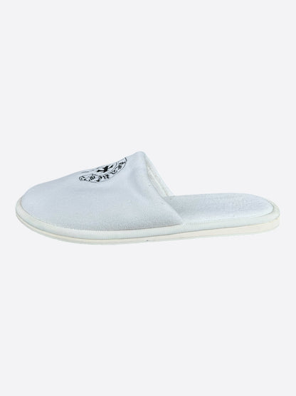 Chrome Hearts White & Black Horseshoe Logo Slippers