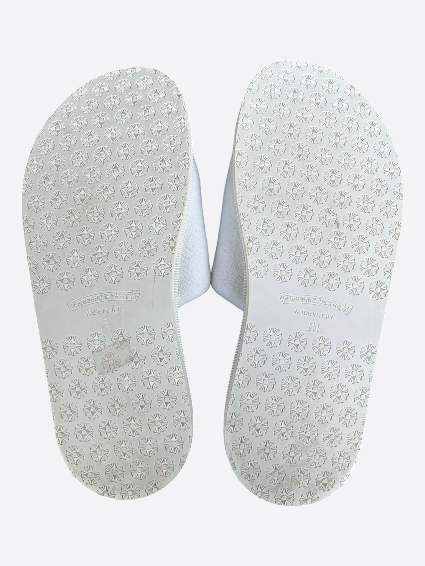 Chrome Hearts White & Black Horseshoe Logo Slippers