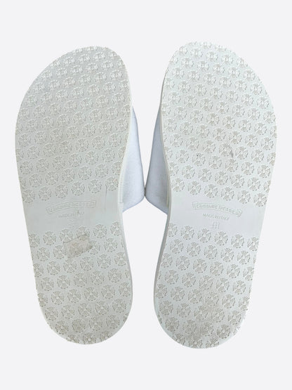 Chrome Hearts White & Black Horseshoe Logo Slippers