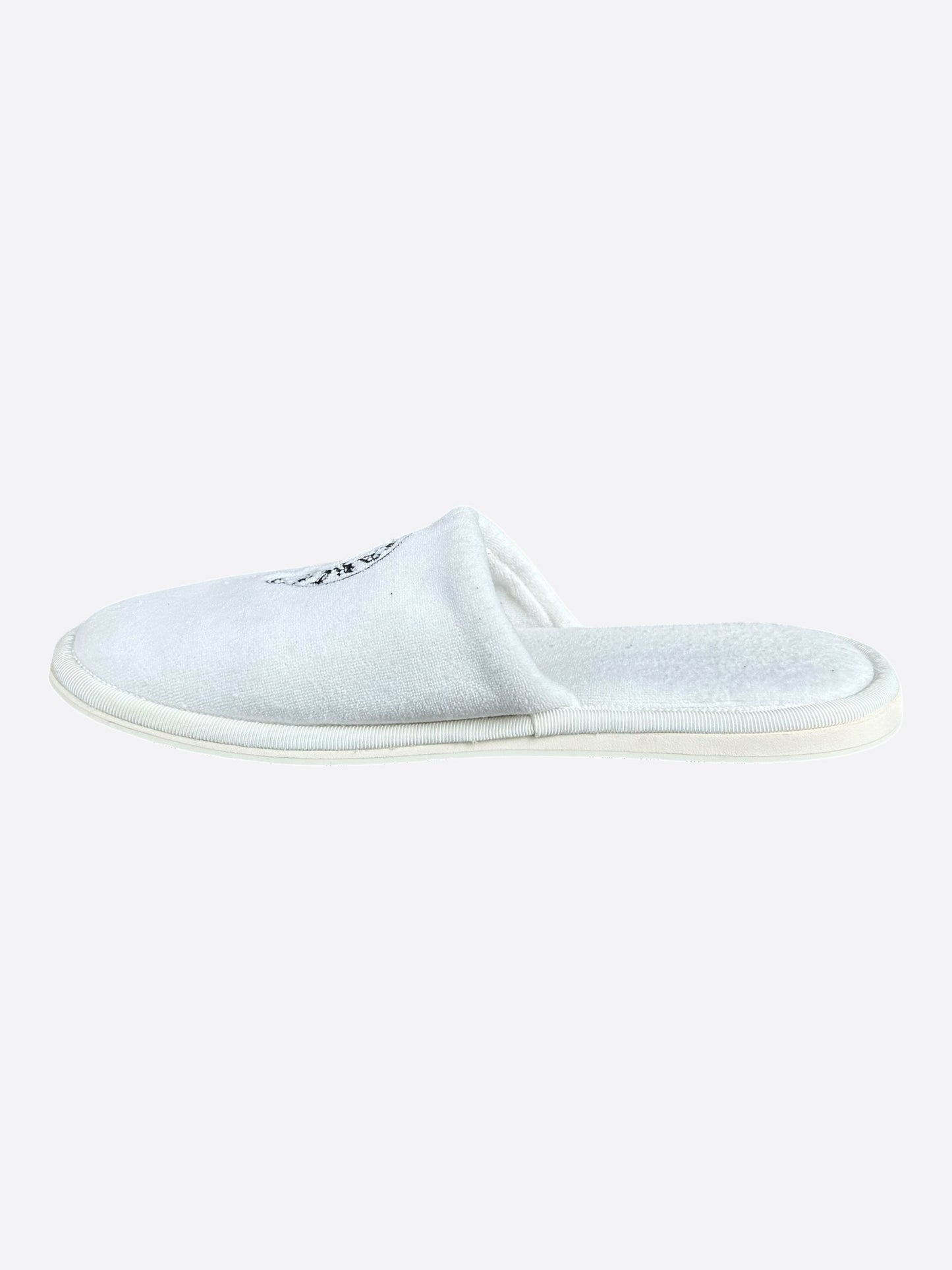 Chrome Hearts White & Black Horseshoe Logo Slippers