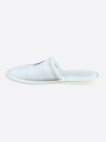 Chrome Hearts White & Black Horseshoe Logo Slippers